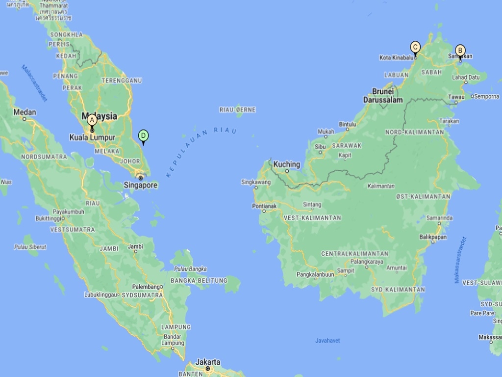 Kota Kinabalu, Orangutang Search, Kuala Lumpur & Rawa Island
